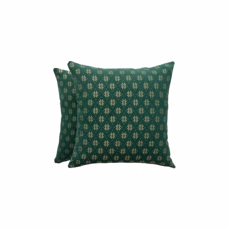 Lote de 2 fundas de cojín navideñas Gamusi de algodón en color verde, An/P/Al: 45 x 45 cm