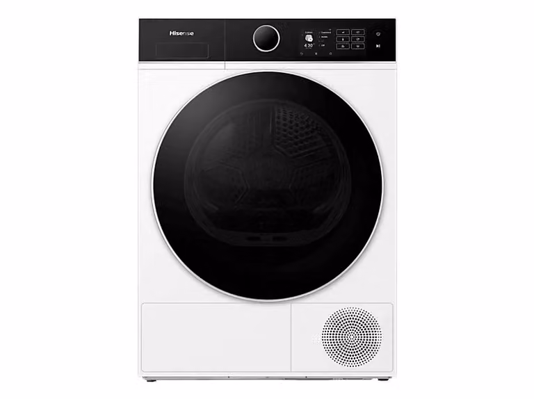 Secadora de bomba de calor Hisense DH5I104BWAB de 10 kg, carga frontal, con WiFi y color blanco, An/P/Al: 60 x 64 x 84,5 cm