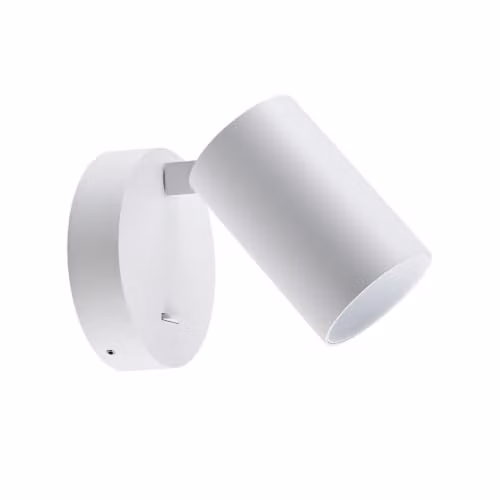 Lámpara de pared redonda Deko-Light Can Tilt en color blanco con foco GU10 ajustable para lectura o iluminación de acento