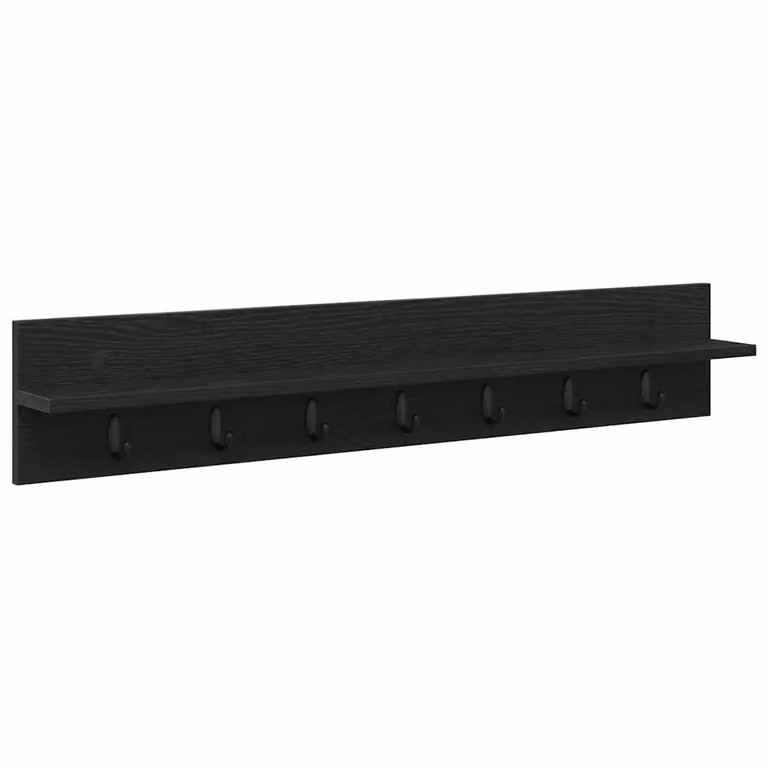 Perchero de pared moderno vidaXL en madera de roble negro mate para pasillos