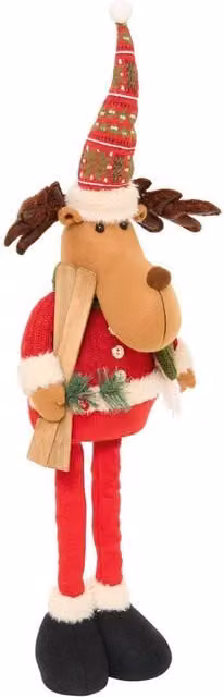 Reno Navideño Snovi Telescópico de Feeric Lights & Christmas en color rojo, Altura: 94 cm