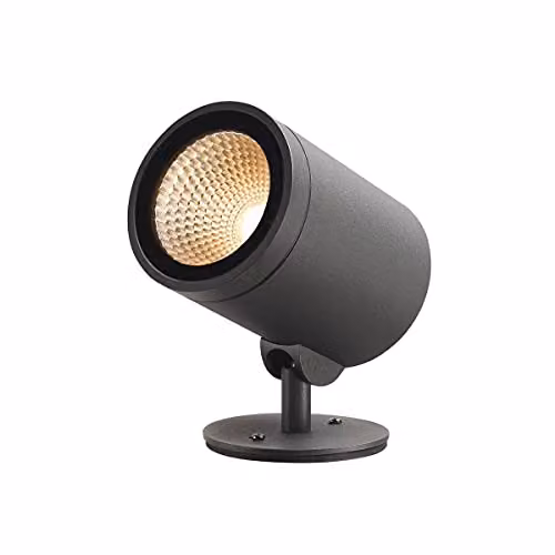 Luminaria de superficie SLV HELIA para exterior en aluminio color negro, LED regulable de 17 W, 1050 lm y luz blanca cálida 3000 K con protección IP55 para jardín y terraza