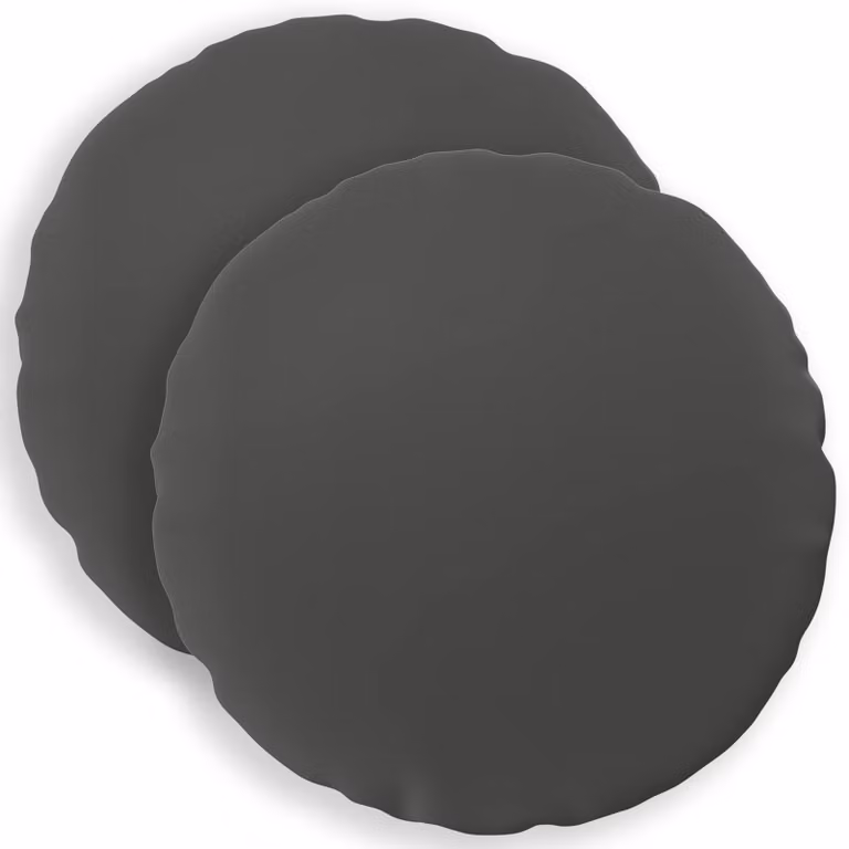 Set de 2 fundas de almohada redondas vidaXL HEERLEN en poliéster color antracita, Diámetro: 50 cm