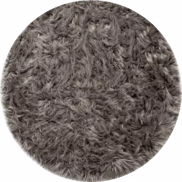 Alfombra de pelo largo Playara de alfombra.es, color antracita, forma redonda, Diámetro: 90 cm