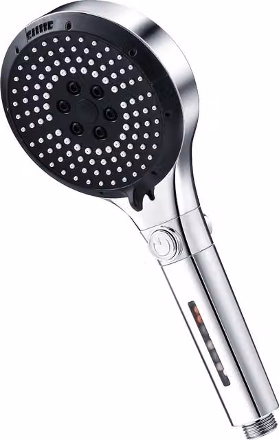 Soffione doccia ad alta pressione Diboniur con 6 modalità, forma rotonda y acabado cromado, Diámetro: 12 cm