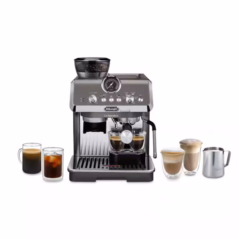 Cafetera espresso De'Longhi La Specialista Arte Evo Titanium EC9255.T en acero inoxidable con función Cold Brew y agua caliente, color plata