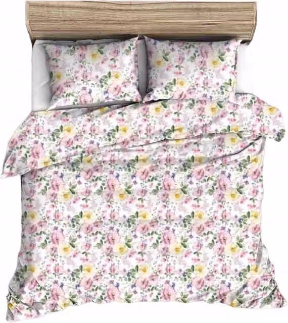 Juego de cama Doratex de algodón con estampado floral estilo shabby chic multicolor, incluye funda nórdica y fundas de almohada, An/P/Al: 200 x 220 cm