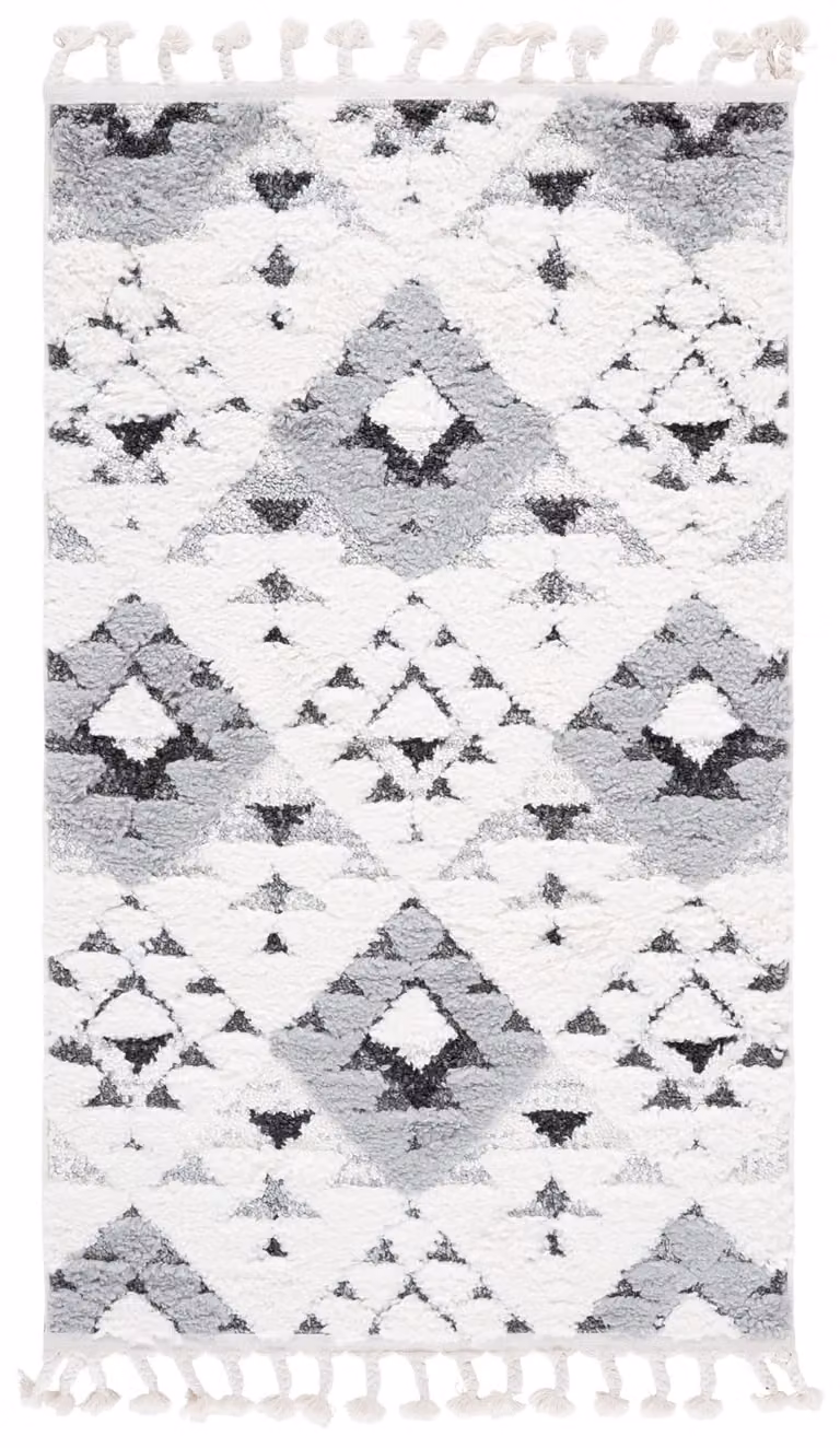 Alfombra Safavieh de estilo marroquí y diseño moderno en polipropileno, multicolor blanco y gris, An/P: 122 x 183 cm
