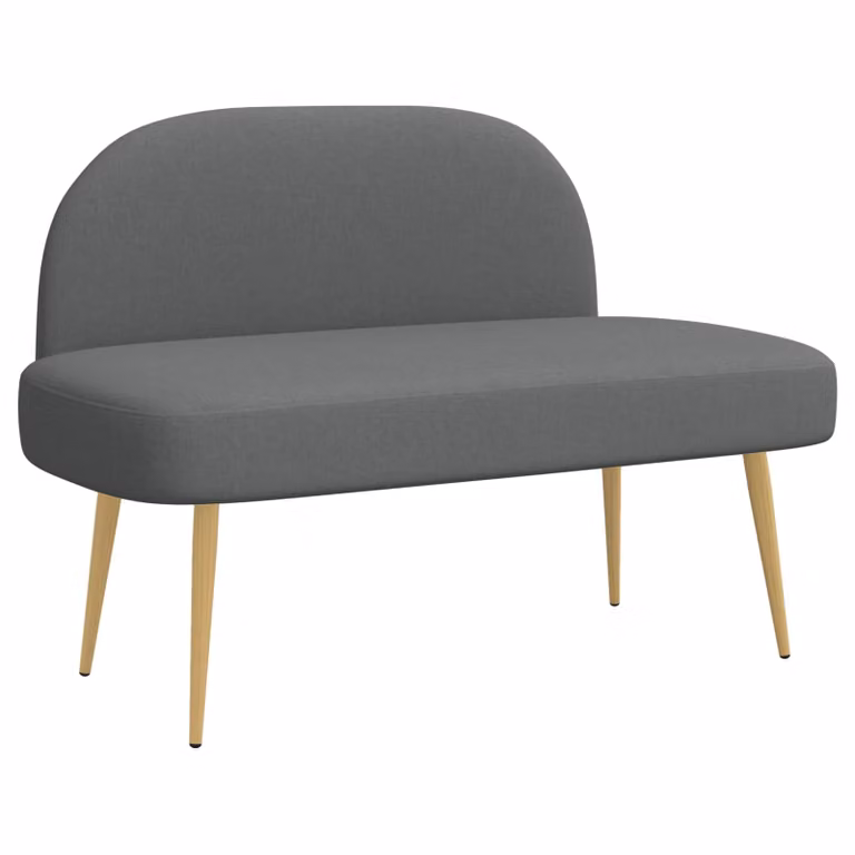 Banco tapizado con respaldo gris de vidaXL An/P/Al: 110 x 60 x 76 cm