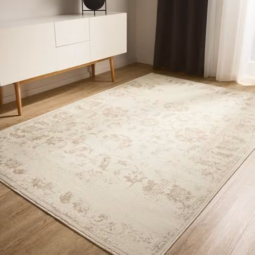 Alfombra Suki de Benuta para salón o dormitorio, diseño vintage oriental rectangular, color crema/beige, An/P: 160 x 230 cm