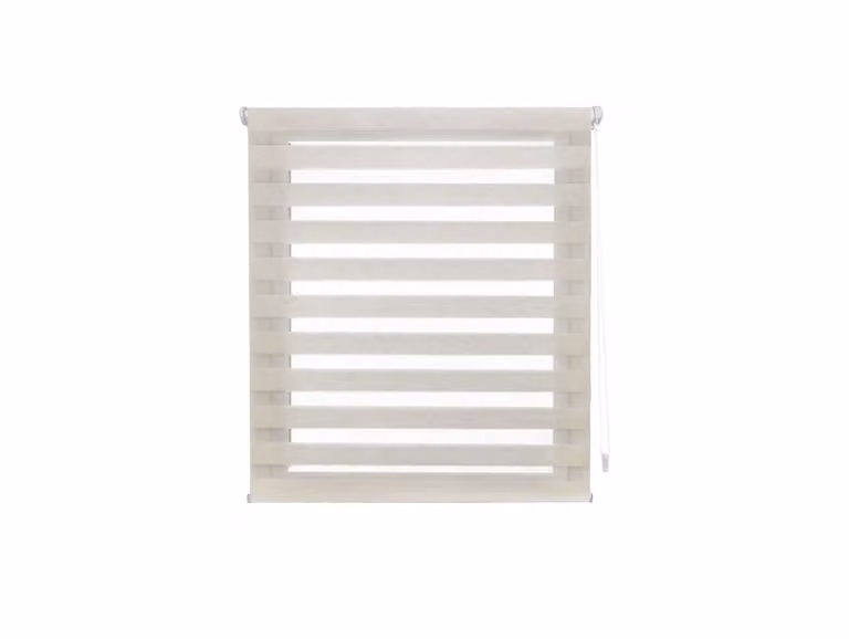 Estor enrollable Purline efecto noche y día en color beige y blanco, resistente a los rayos UV, An/P/Al: 77 x 180 cm