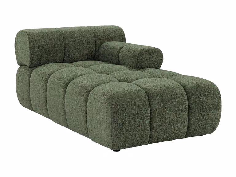 Diván fijo con reposabrazos en tela jaspeada verde Vente-Unique An/P/Al: 161 x 70 x 48 cm