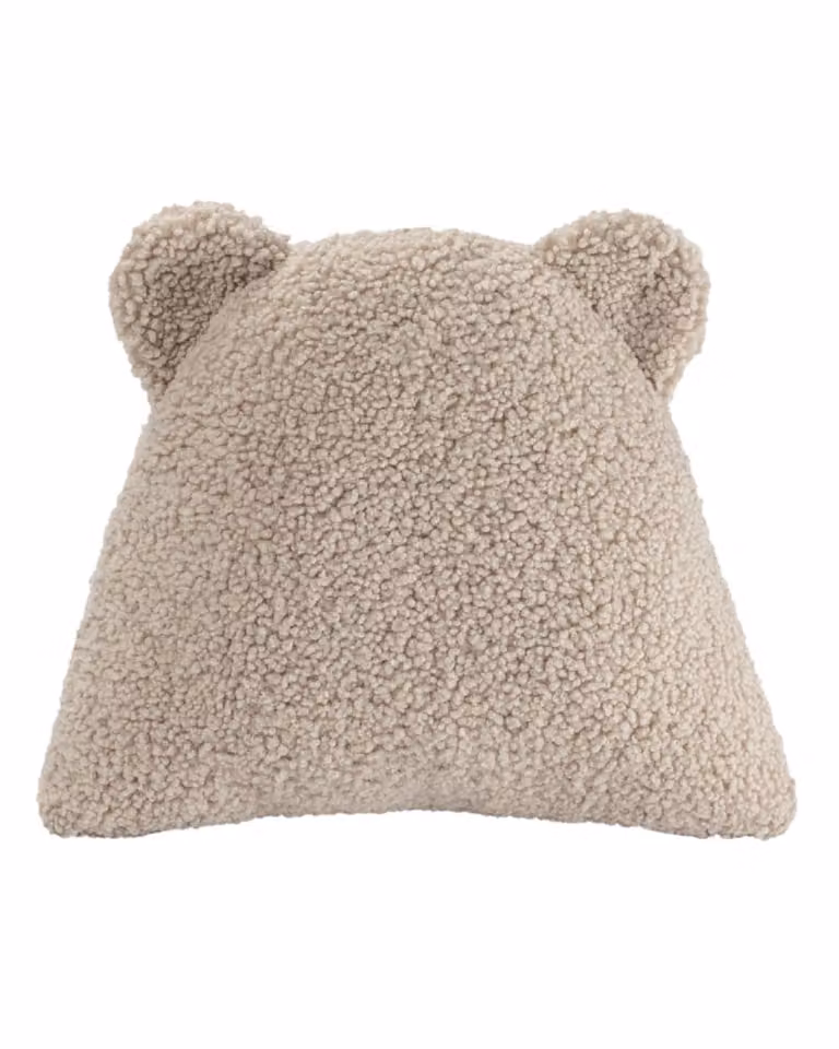 Cojín oso Wigiwama de tejido bouclé beige, An/P/Al: 37 x 40 x 15 cm