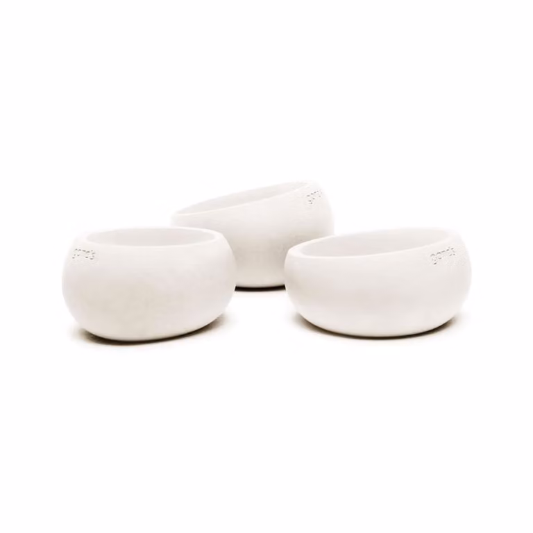 Lote de 3 portavelas de hormigón blanco Gone's para tealight de estilo minimalista y forma redonda