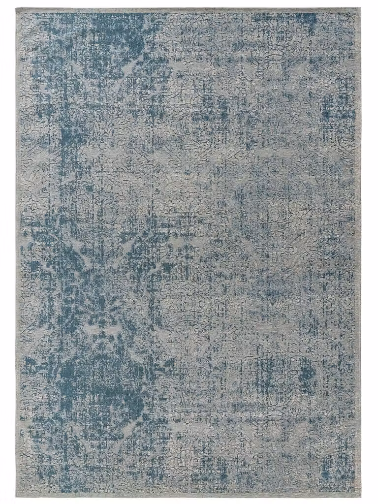 Alfombra Benuta de tejido plano estilo vintage patchwork en azul, An/P: 200 x 285 cm