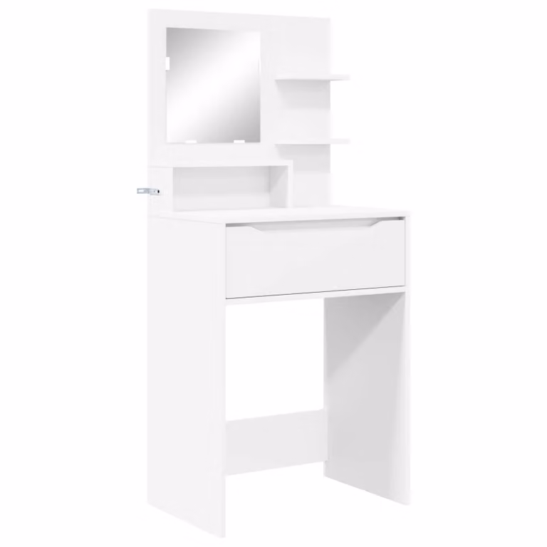 Mesa de tocador moderna vidaXL para dormitorio en color blanco, An/P/Al: 60 x 39,5 x 135 cm