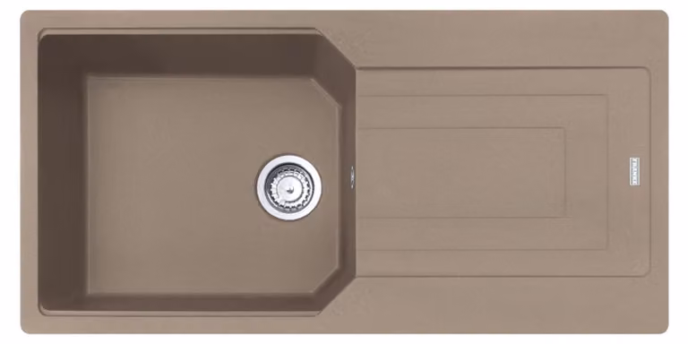 Fregadero de granito Franke URBAN UBG 611-100 color Cashmere con sistema de control excéntrico y mando giratorio Medidas de corte: 980 x 480 mm