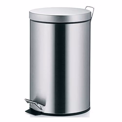 Cubo de basura con pedal Kela Nila de 12 l en acero inoxidable color plata con sistema de cierre suave y cubo interior extraíble