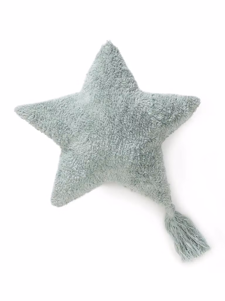 Almohada cuadrada Lytte de algodón con diseño de estrellas en color verde, An/P/Al: 45 x 45 x 1 cm