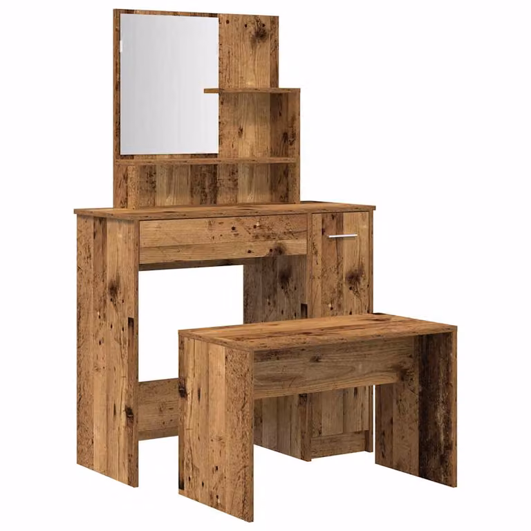 Tocador de madera de estilo moderno y acabado mate en color marrón de vidaXL
