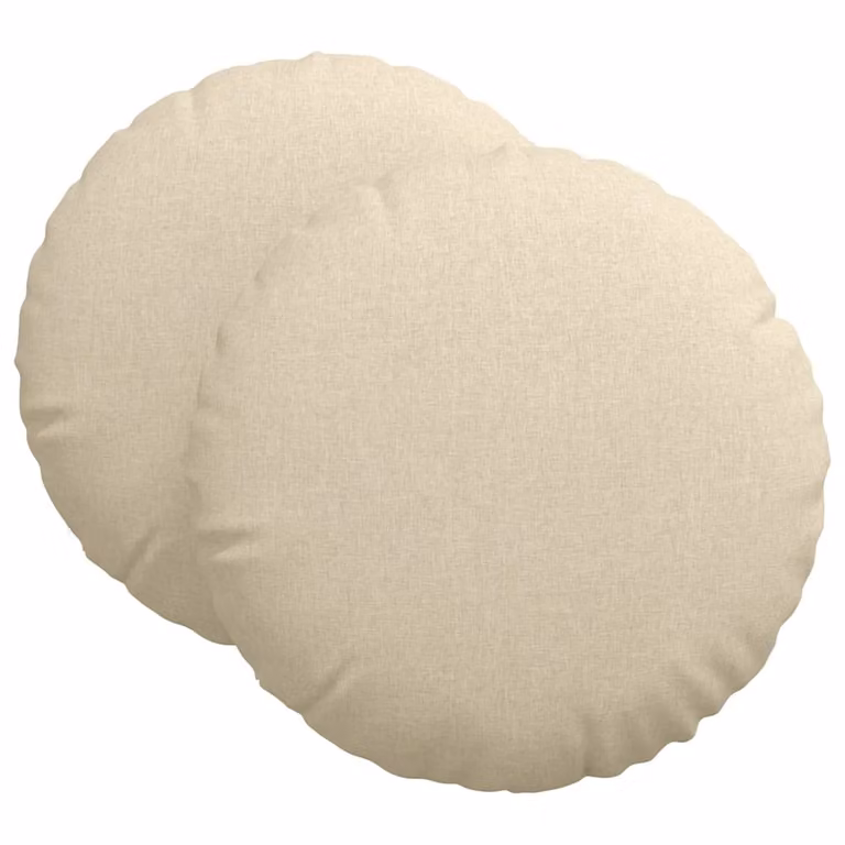 Set de 2 cojines redondos para asiento vidaXL en color beige con funda lavable Diámetro: 80 cm, Altura: 29 cm