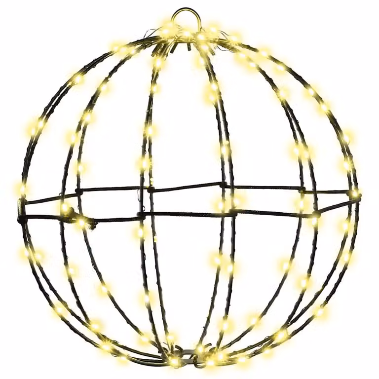 Lámpara de esfera LED vidaXL en color blanco cálido con 96 LED y estructura de metal, An/P/Al: 30 x 30 x 32 cm