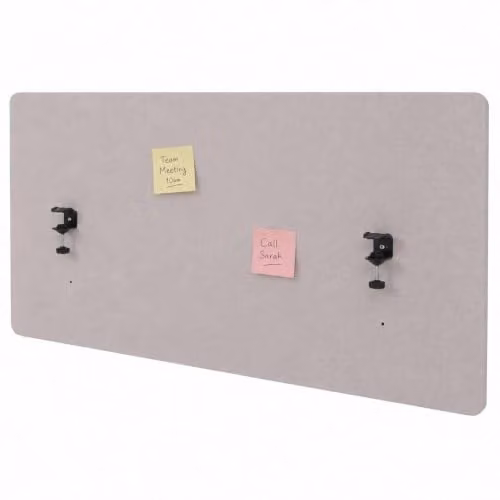 Mampara acústica de mesa Mendler HWC-G75 en color beige, An/Al: 120 x 60 cm