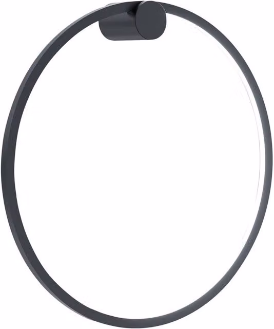 Aplique de baño LED Saturno Milagro negro circular de 25W con luz blanca fría y diámetro de 50 cm