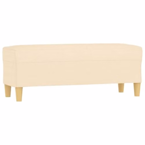 Banco Helloshop26 moderno en color beige con acabado de tela y madera, An/P/Al: 100 x 35 x 41 cm