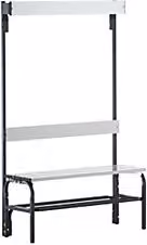 Banco para vestuarios Certeo con listones de aluminio en color gris antracita, Al x An x P: 165 x 45 x 37,5 cm