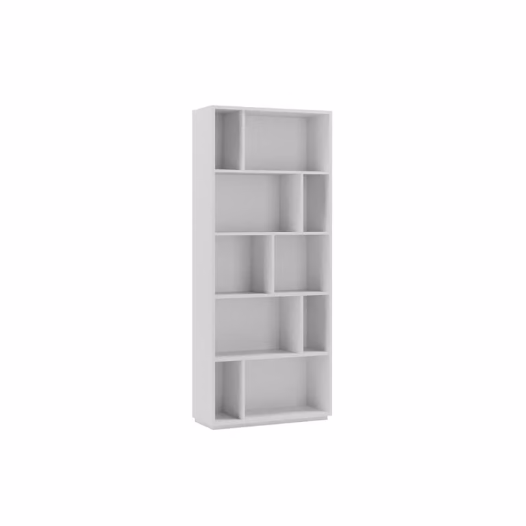 Estantería librería Herdasa de diseño moderno con 5 niveles en melamina blanca mate, An/P/Al: 80 x 32 x 191 cm
