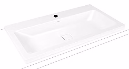 Lavabo de sobremesa Cono Kaldewei en acero esmaltado blanco An/P/Al: 90 x 50 x 4 cm con un orificio para grifo