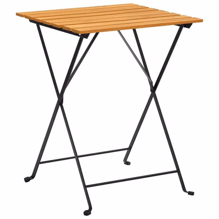 Mesa bistró Syfax de madera de acacia para terraza y jardín, color marrón, An/P/Al: 54 x 55 x 71 cm