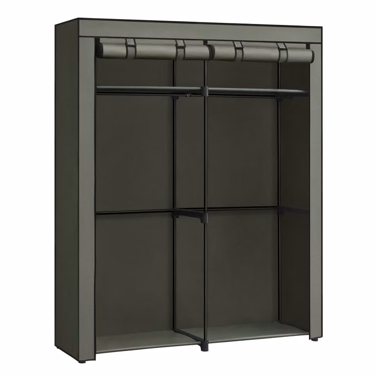 Armario de ropa plegable Songmics con perchero y estantes, color verde, An/P/Al: 140 x 43 x 174 cm