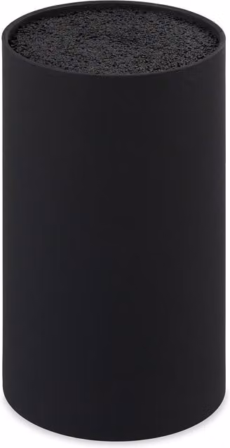 Bloque portacuchillos redondo con cerdas de Relaxdays, color negro, An/P/Al: 18 x 11 x 11 cm