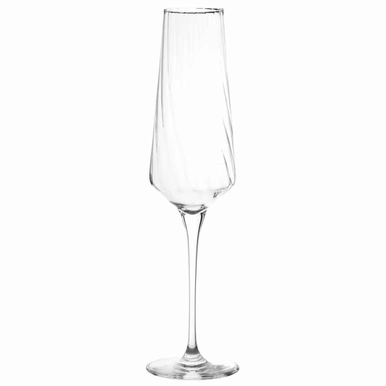 Copa de champán de cristal estriado transparente Maisons du Monde