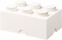 Caja de depósito apilable LEGO Storage Brick 6 de color blanco para niños