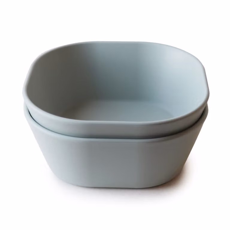 Pack de 2 bowls Mushie en color verde para adultos, aptos para microondas y lavavajillas