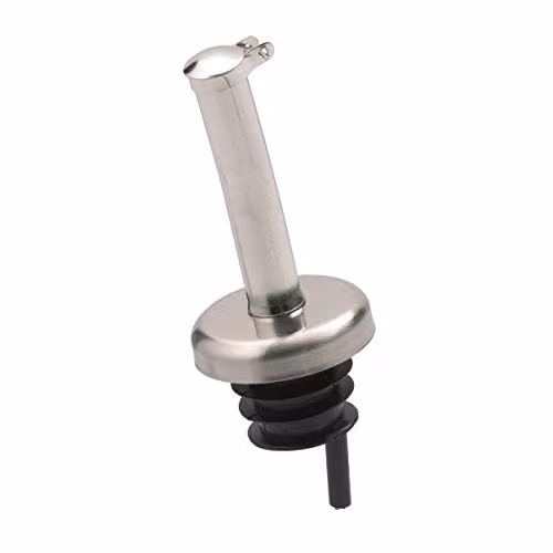 Dosificador para botellas Gefu de acero inoxidable en color plata y gris, pack de 2 unidades, apto para lavavajillas y antigoteo