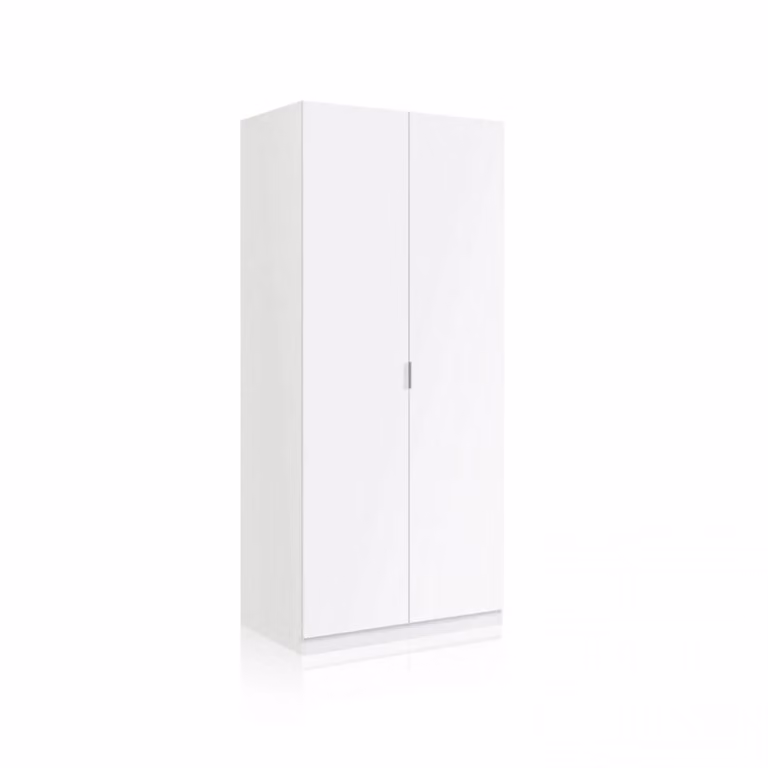 Armario de 2 puertas Astra con diseño minimalista en blanco y roble An/P/Al: 81 x 52 x 180 cm