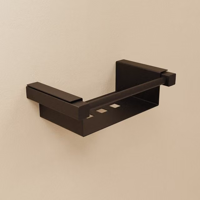 Jabonera de ducha Cosmic Metric en metal color negro para montaje en pared