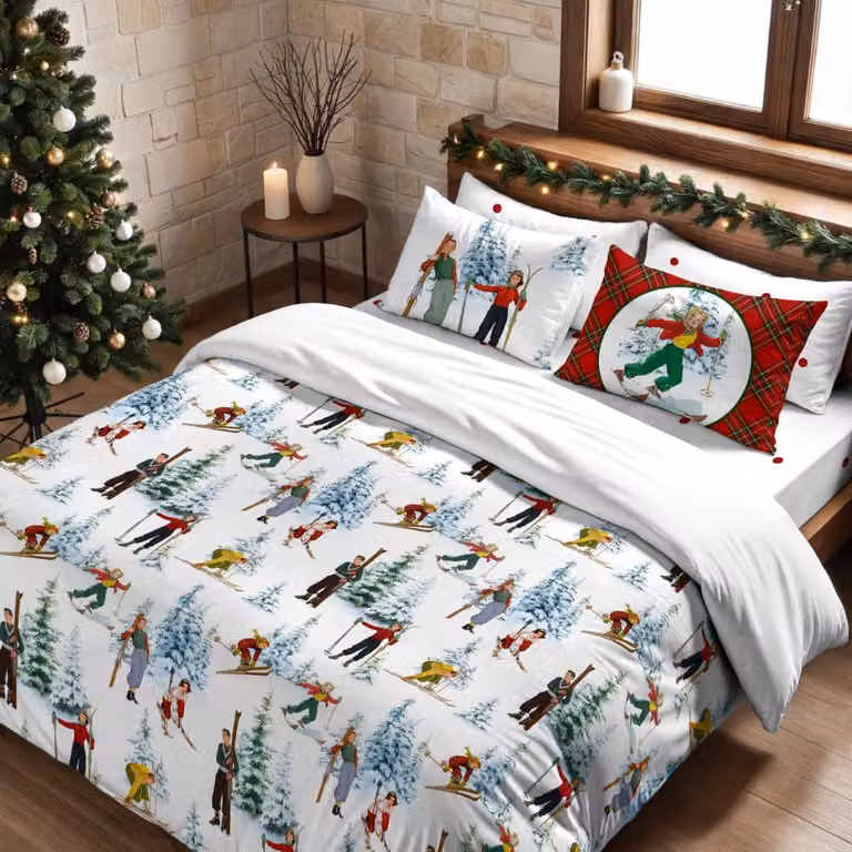 Funda nórdica de Navidad Decolores Home multicolor en poliéster, An/P: 260 x 240 cm