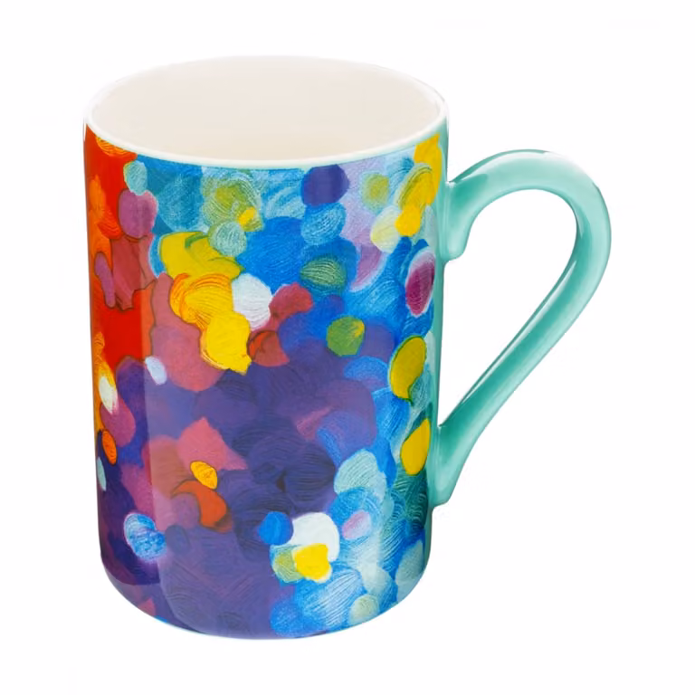 Taza de porcelana Pylones multicolor de 300 ml con dimensiones de An/P/Al: 7,2 x 10,2 x 10,2 cm