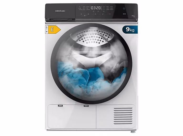 Secadora de ropa con bomba de calor Cecotec Bolero DressCode Dry 9400 de 9 kg, color blanco