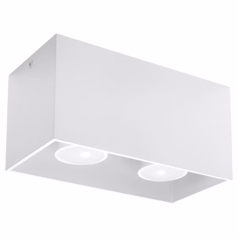 Lámpara de techo minimalista Sollux Lighting en aluminio color blanco, Altura: 10 cm