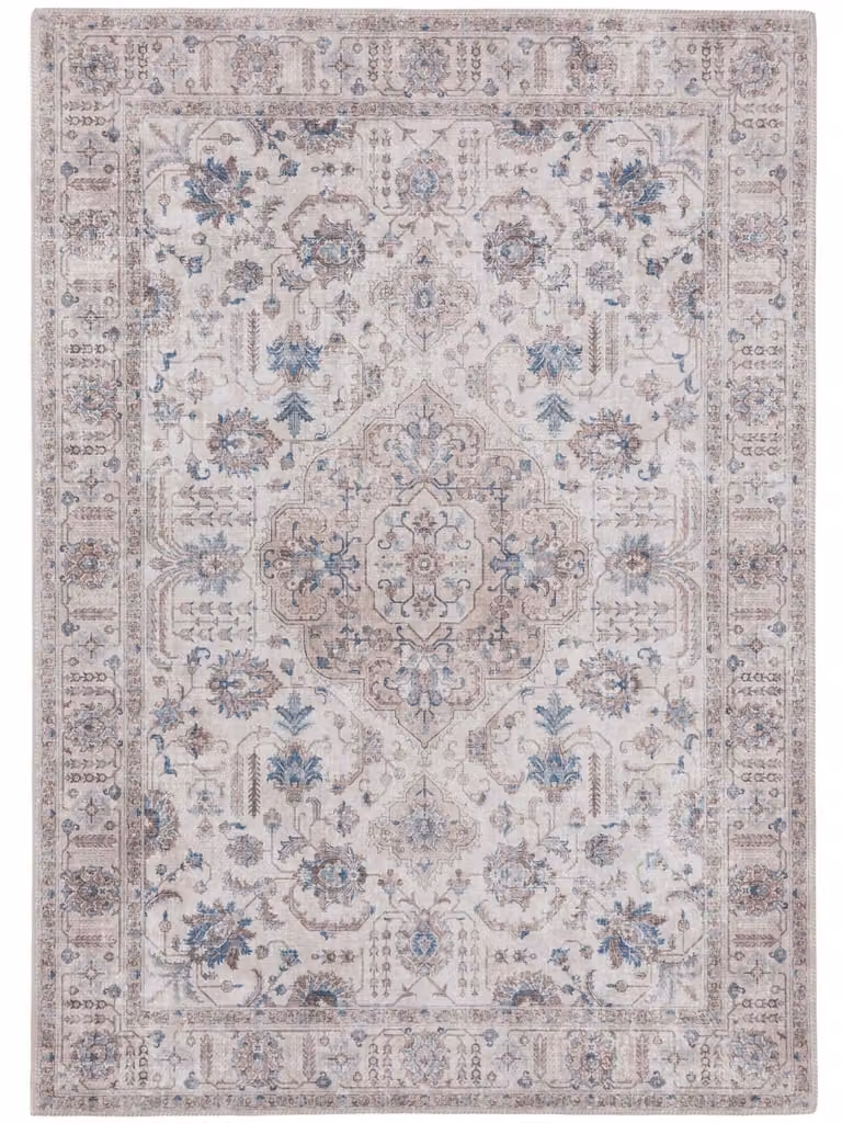 Alfombra patchwork Benuta de diseño rectangular en colores beige y multicolor, fabricada en poliéster, An x P: 160 x 230 cm