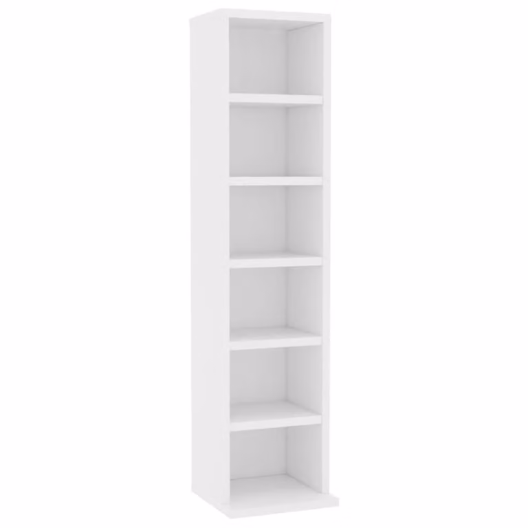 Estantería para CDs Maison Chic de madera blanca con panel trasero An/P/Al: 21 x 6 x 88 cm