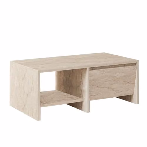 Mesa baja rectangular de piedra natural Habitat et Jardin en color beige An/P/Al: 90 x 45 x 35 cm