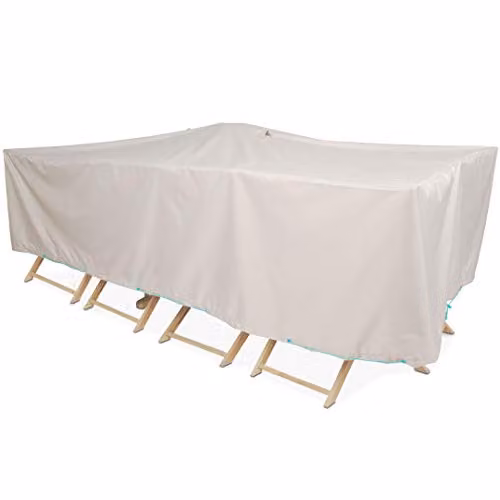 Funda protectora impermeable para mesa de jardín cov' Up de poliéster, An/P/Al: 240 x 130 x 60 cm, Gris