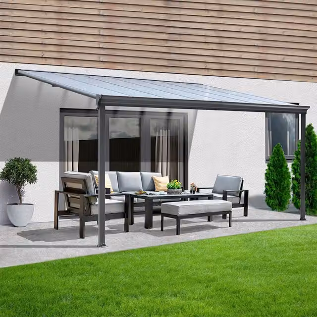 Techo de terraza Home Deluxe SOLIS en aluminio color gris An/P/Al: 312 x 300 x 278 cm